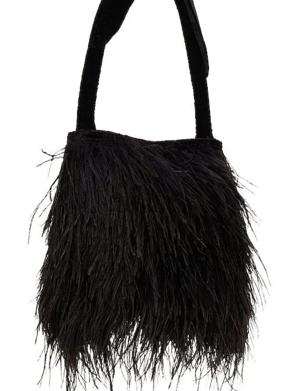 Lele Sadoughi Black Feather Shoulder Bag